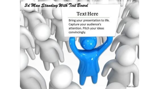 Business Expansion Strategy 3d Man Standing With Text Board Character Business Expansion Strategy 3d Man Standing With Text Board Character