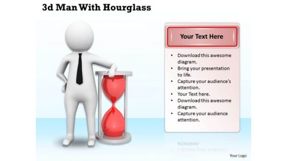 Business Expansion Strategy 3d Man With Hourglass Adaptable Concepts