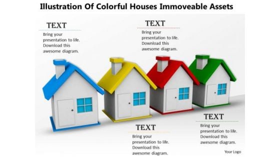 Business Expansion Strategy Illustration Of Colorful Houses Immoveable Assets Pictures