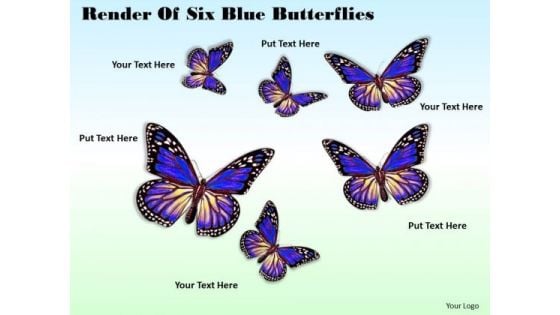 Business Expansion Strategy Render Of Six Blue Butterflies Pictures Images