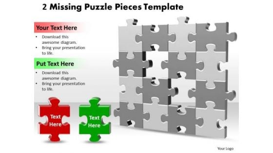 Business Finance Strategy Development 2 Missing Puzzle Pieces Business Diagram