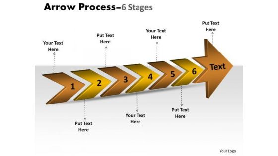 Business Finance Strategy Development 3d Arrow Process 6 Stages Sales Diagram