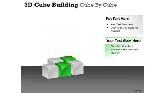 Business Finance Strategy Development 3d Cube Building Cube By Cube Strategy Diagram