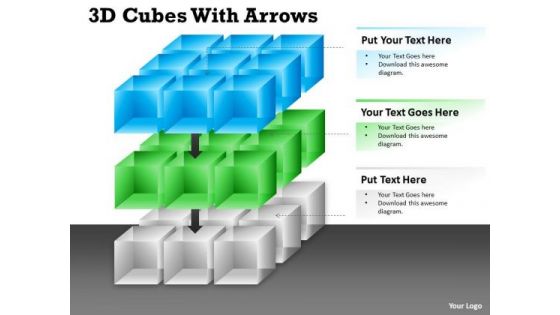 Business Finance Strategy Development 3d Cubes With Arrows Diagram Sales Diagram