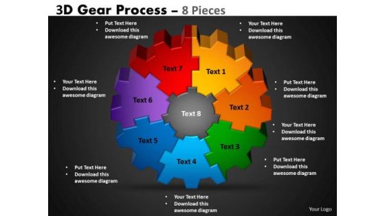 Business Finance Strategy Development 3d Gear Process Sales Diagram