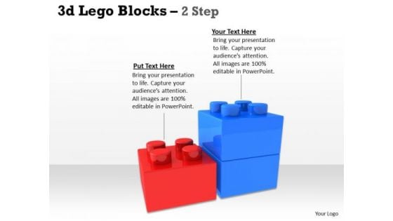 Business Finance Strategy Development 3d Lego Blocks 2 Step Sales Diagram