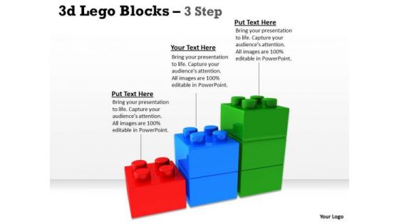 Business Finance Strategy Development 3d Lego Blocks 3 Step Business Cycle Diagram