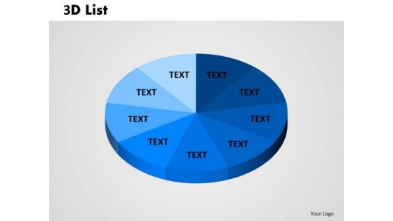 Business Finance Strategy Development 3d List Pie Circular 1 Consulting Diagram