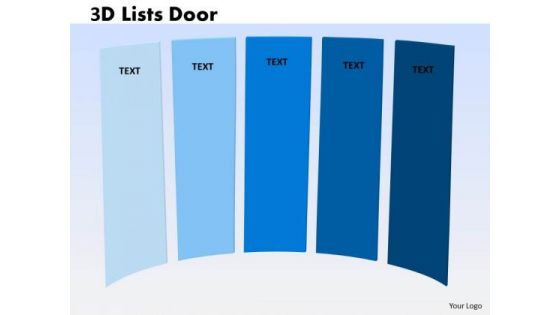 Business Finance Strategy Development 3d Lists Door 5 Diagram Business Diagram