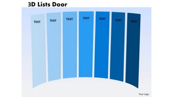 Business Finance Strategy Development 3d Lists Door 7 Straight Sales Diagram