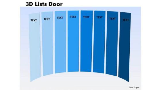 Business Finance Strategy Development 3d Lists Door 8 Steps Sales Diagram