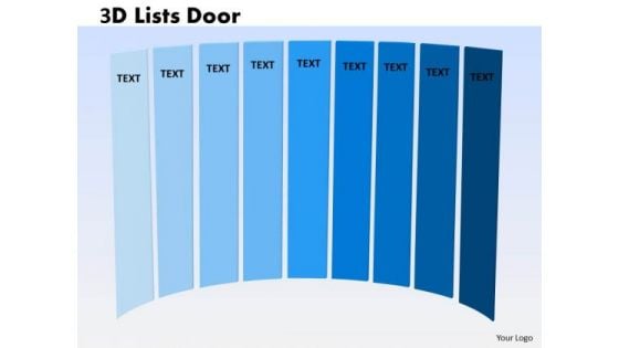 Business Finance Strategy Development 3d Lists Door 9 Sales Diagram