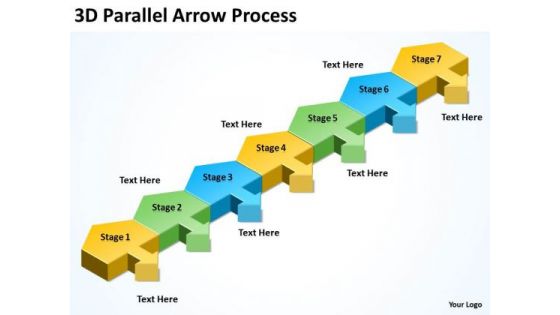 Business Finance Strategy Development 3d Parallel Arrow Process Business Cycle Diagram