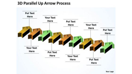 Business Finance Strategy Development 3d Parallel Up Arrow Process Sales Diagram