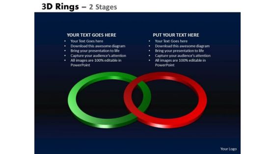 Business Finance Strategy Development 3d Rings 2 Stages Business Diagram