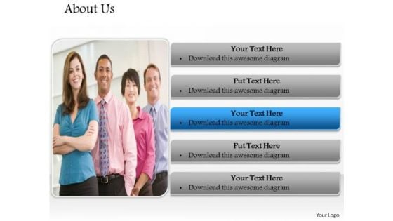 Business Finance Strategy Development About Us Corporate Team Sales Diagram