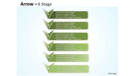 Business Finance Strategy Development Arrow 6 Stage Business Diagram