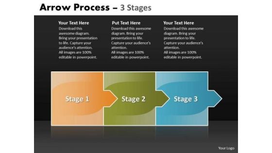 Business Finance Strategy Development Arrow Process 3 Stages Business Cycle Diagram