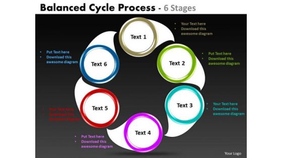 Business Finance Strategy Development Balanced Cycle Flow Process Sales Diagram