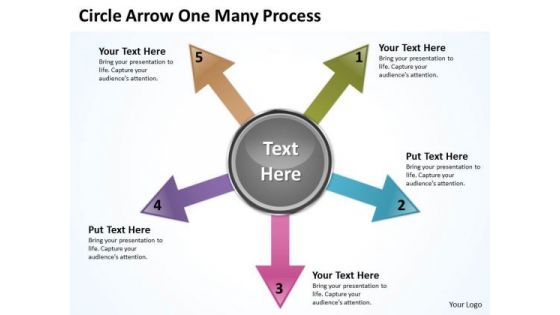 Business Finance Strategy Development Circle Arrow One Many Process Strategic Management