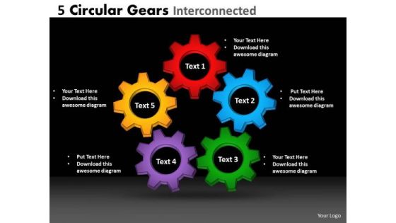 Business Finance Strategy Development Circular Gears Business Diagram