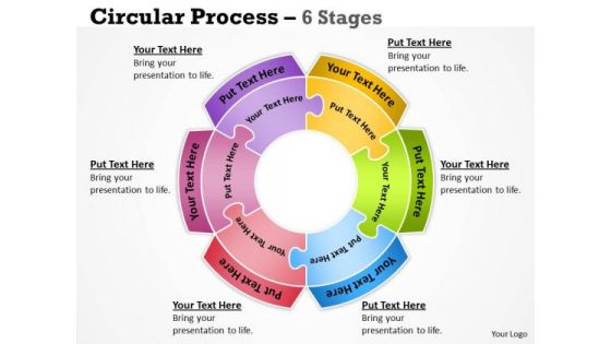 Business Finance Strategy Development Circular Process 6 Stages Sales Diagram