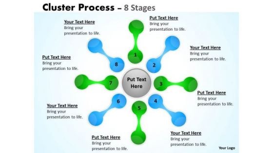 Business Finance Strategy Development Cluster Process Flow 8 Stages Sales Diagram