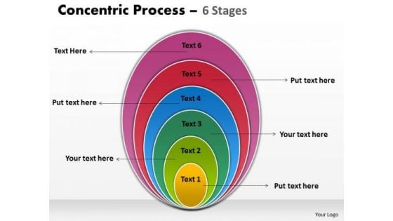 Business Finance Strategy Development Concentric Process Colorful 6 Stages Sales Diagram