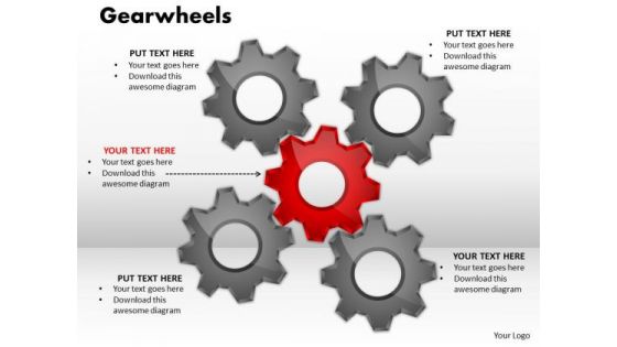 Business Finance Strategy Development Gearwheels Marketing Diagram