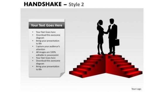 Business Finance Strategy Development Handshake Style 2 Marketing Diagram