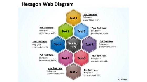 Business Finance Strategy Development Hexagon Web Diagram Sales Diagram