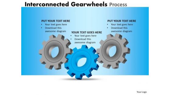 Business Finance Strategy Development Interconnected Gearwheels Process Sales Diagram