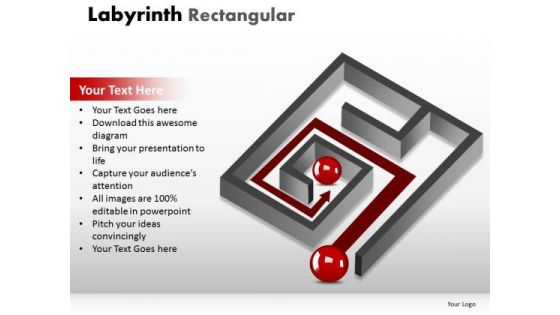 Business Finance Strategy Development Labyrinth Rectangular Marketing Diagram