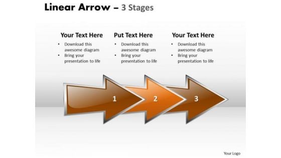 Business Finance Strategy Development Linear Arrow 3 Stages Business Cycle Diagram