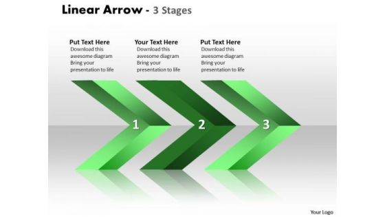 Business Finance Strategy Development Linear Arrows 3 Stages Marketing Diagram