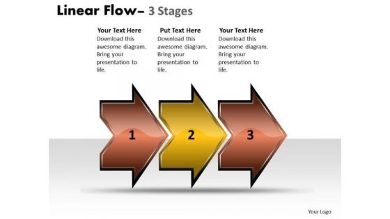 Business Finance Strategy Development Linear Flow Arrow 3 Stages Marketing Diagram