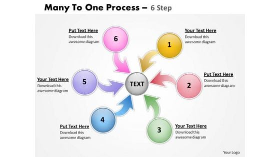 Business Finance Strategy Development Many To One Process 6 Step 13 Sales Diagram