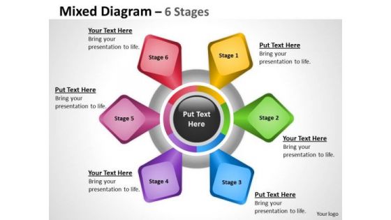 Business Finance Strategy Development Mixed Diagram With 6 Stages Sales Diagram