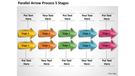 Business Finance Strategy Development Parallel Arrow Process 5 Stages Strategy Diagram