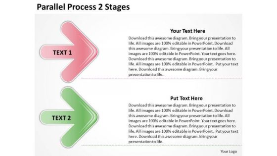 Business Finance Strategy Development Parallel Process 2 Stages Business Diagram