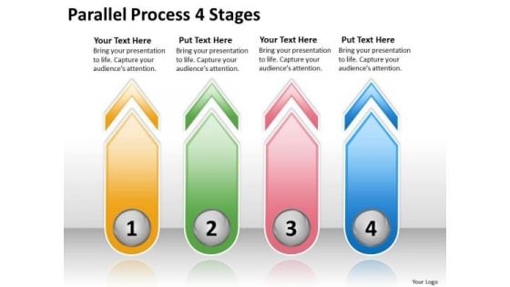 Business Finance Strategy Development Parallel Process 4 Stages Business Framework Model