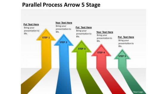 Business Finance Strategy Development Parallel Process Arrow 5 Stage Sales Diagram