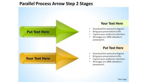 Business Finance Strategy Development Parallel Process Arrow Step 2 Stages Business Diagram