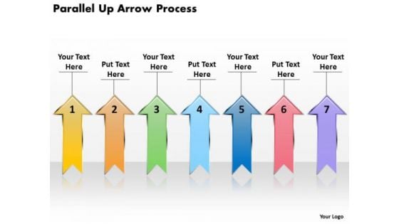 Business Finance Strategy Development Parallel Up Arrow Process Sales Diagram