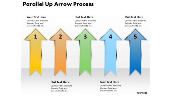 Business Finance Strategy Development Parallel Up Arrow Process Strategy Diagram