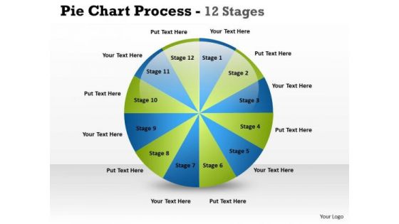 Business Finance Strategy Development Pie Chart Process 12 Stages Sales Diagram