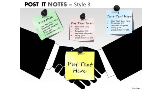 Business Finance Strategy Development Post It Notes Style 3 Marketing Diagram