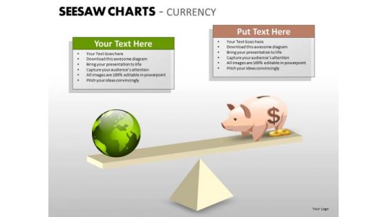 Business Finance Strategy Development Seesaw Charts Currency Marketing Diagram