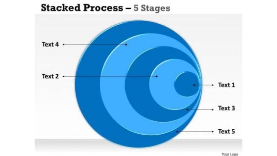 Business Finance Strategy Development Stacked Process 5 Step Sales Diagram