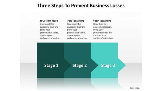 Business Finance Strategy Development Three Steps To Prevent Business Losses Marketing Diagram